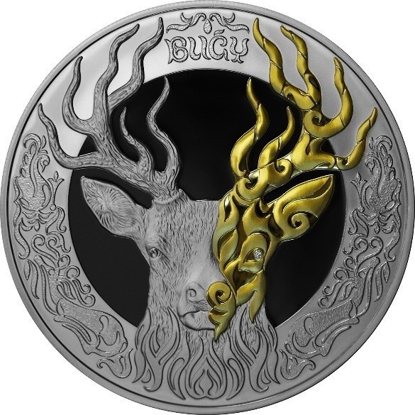 Монета 607836 вес 31.1 г серебро, бриллиант