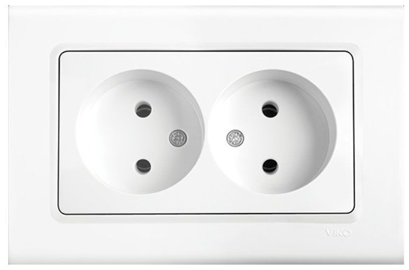 Розетка двойная VIKO 91400055 364-36100, белый