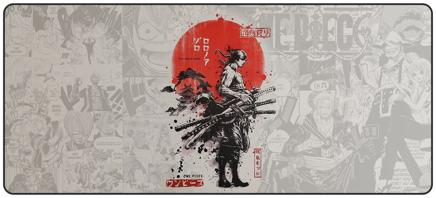 Коврик для мыши Roronoa Zoro - One Piece 900x400x3 мм рисунок