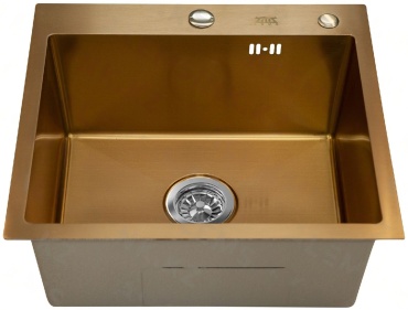 Кухонная мойка ZEUS Z5045Bronze 50х45х24 см, нержавеющая сталь, тон бронзовый