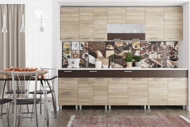 Кухонный гарнитур СВ Мебель Арабика, 260x215х60 см, ЛДСП, серый