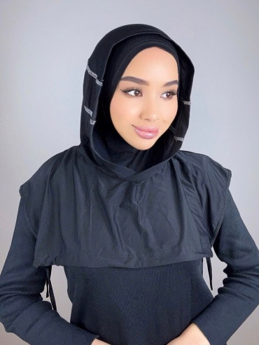 Хиджаб Zahra размер универсальный, черный