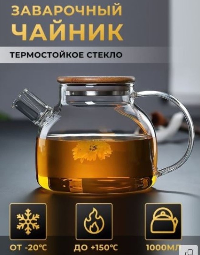 Чайник Китай 1 л, стекло