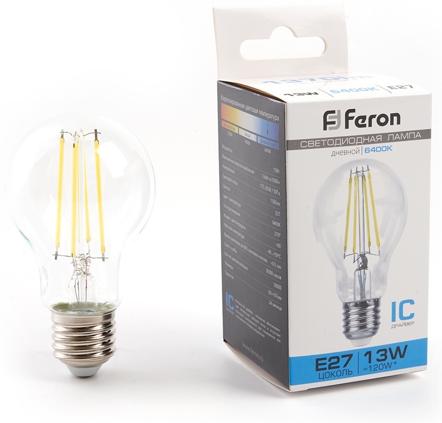 Feron 13W E27, светодиодная, естественный белый