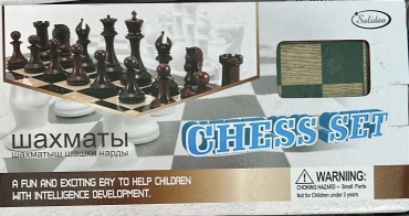 Нарды и шашки 3 в 1, шахматы Chess дерево 29x29 см