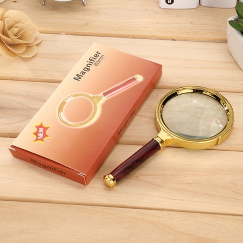 Лупа ручная Magnifier 103451255, увеличение x3, коричневый, золотой