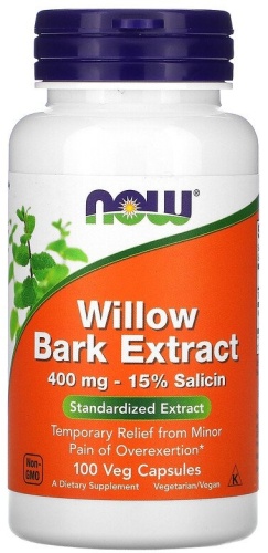 NOW Willow Bark Extract 400 мг капсулы 100 шт