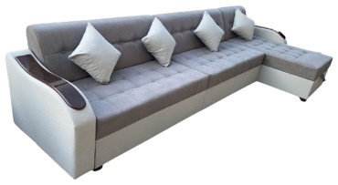 Диван угловой Elegant 974539533, 400х90 см, обивка ткань, серый