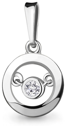 Подвеска AQUAMARINE 22931А вес 1.21 г серебро, фианит