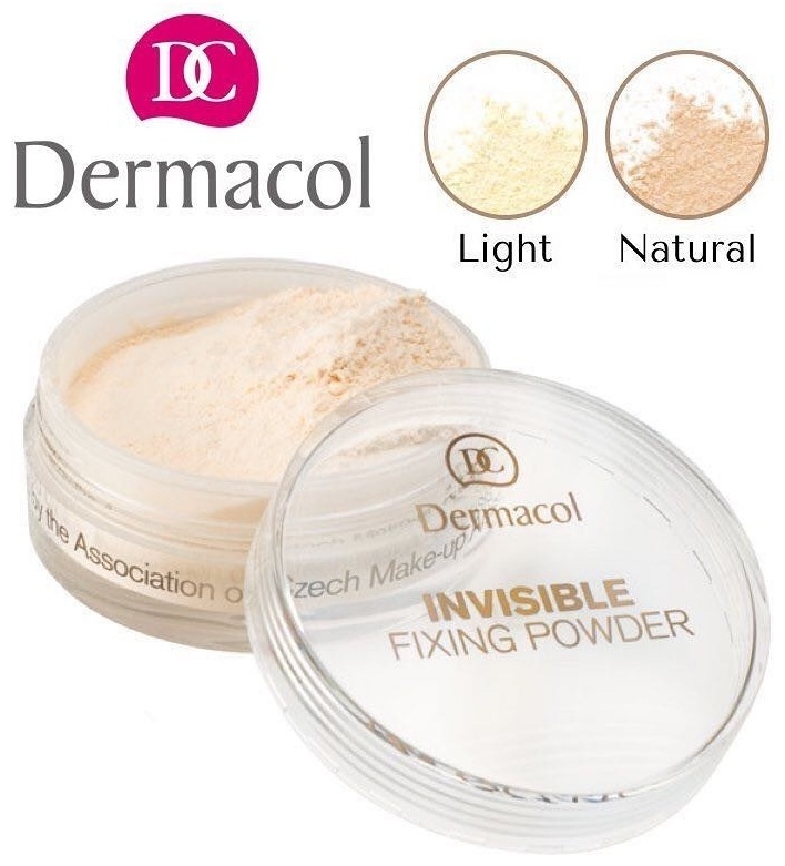 Пудра Dermacol Invisible fixing powder рассыпчатая Light полупрозрачный