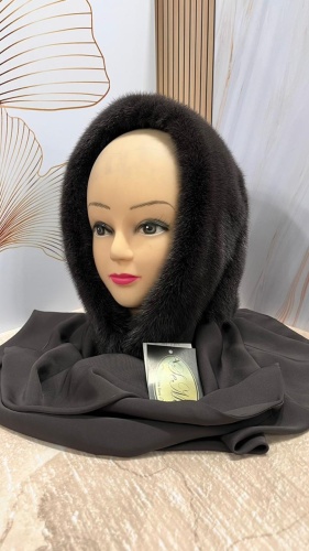 Косынка размер 58, 59, 60, черный, графит