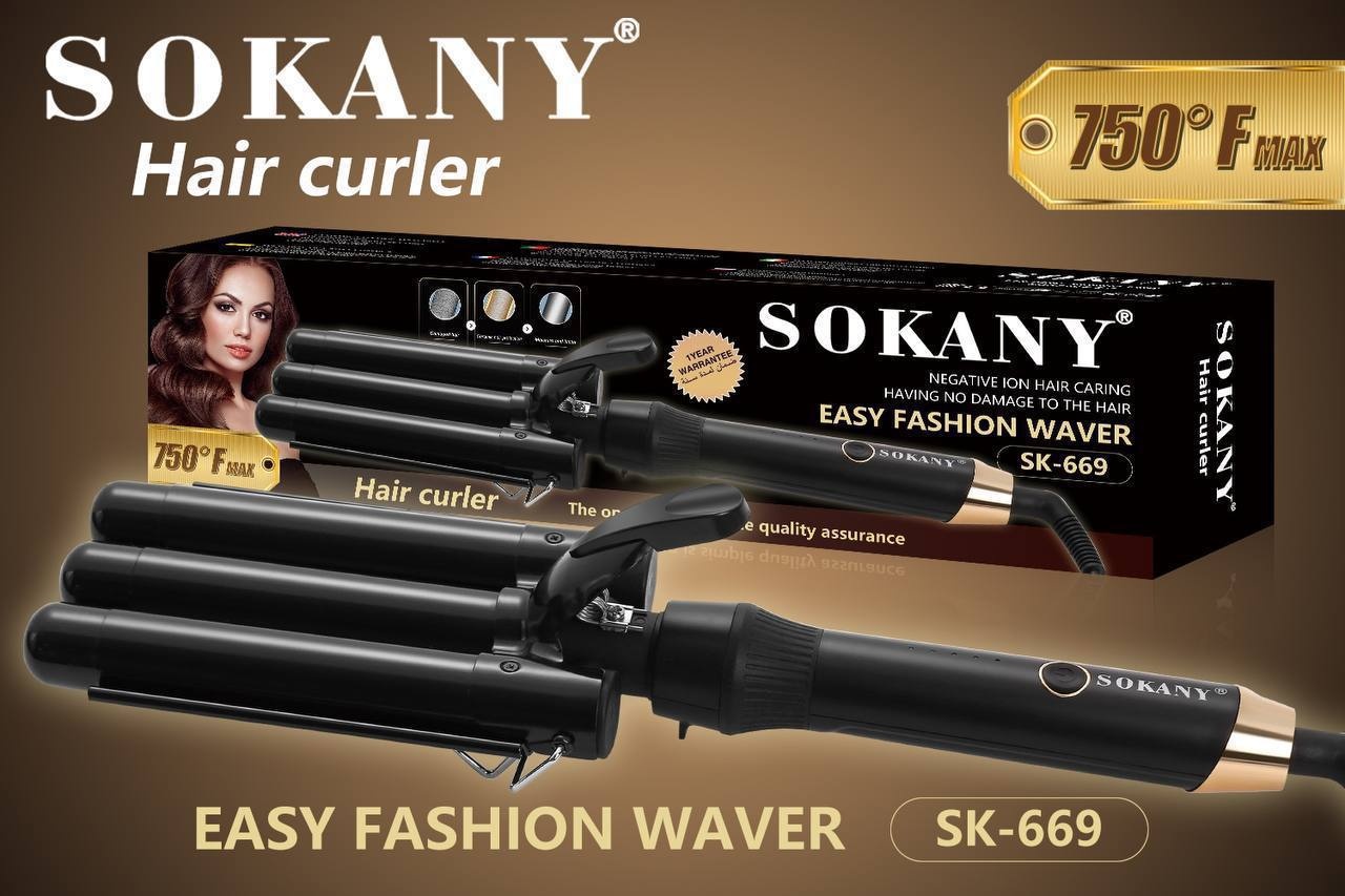 SOKANY SK-669 тройная плойка волновая