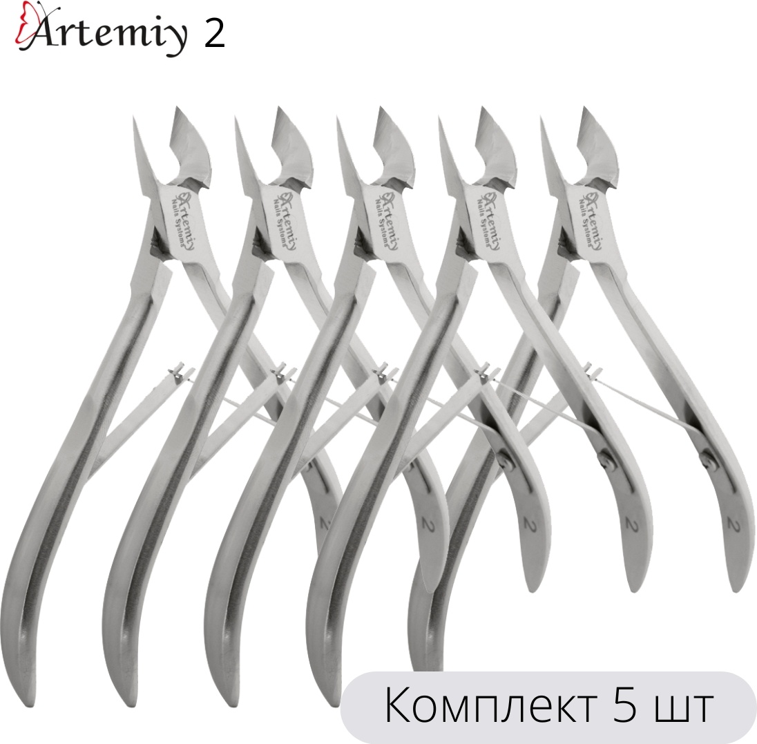 Artemiy 2, кусачки-щипчики, лезвие 7 мм, длина 10 см, двойная пружина, 5 шт