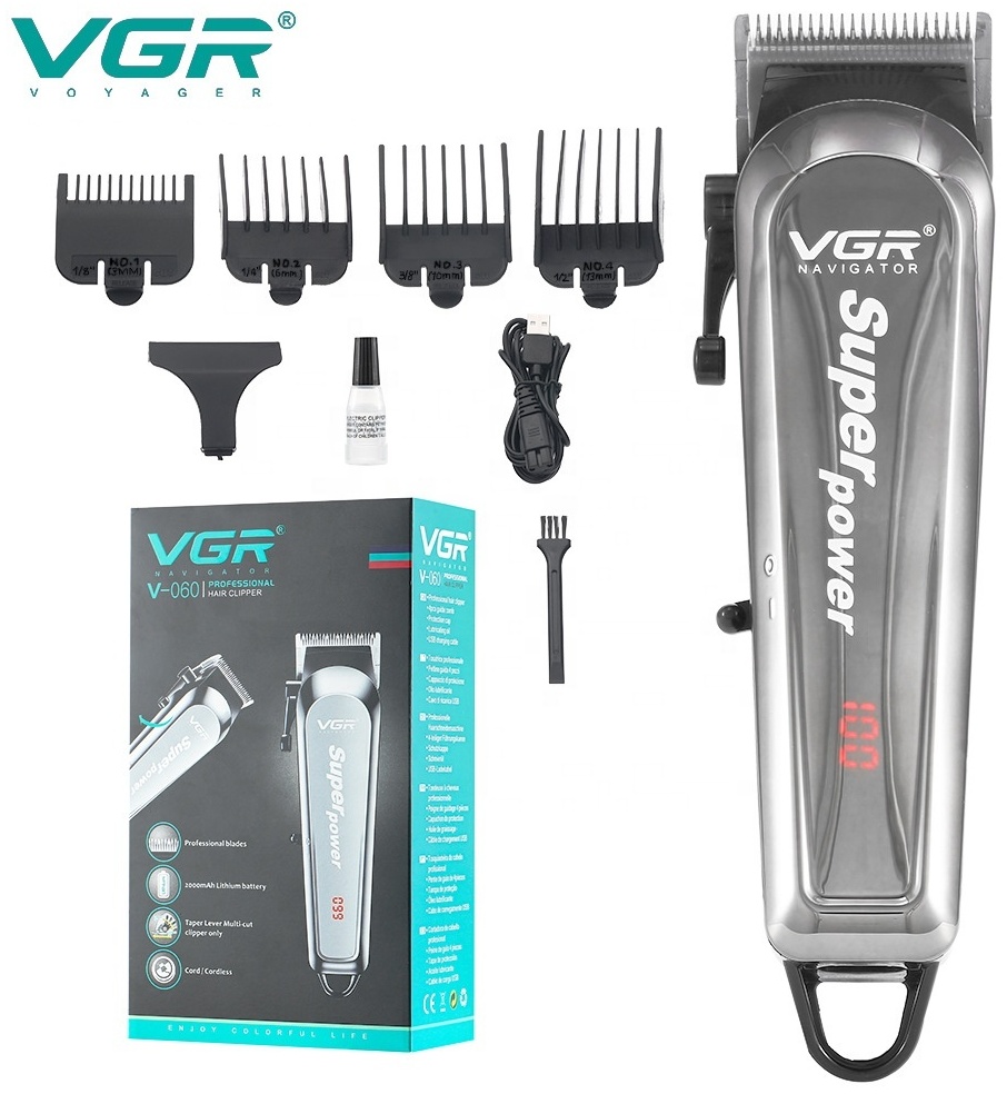 VGR Professional машинка для стрижки V-060 черный, серебряный