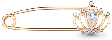 Булавка AQUAMARINE 72689А_a вес 0.87 г серебро, фианит