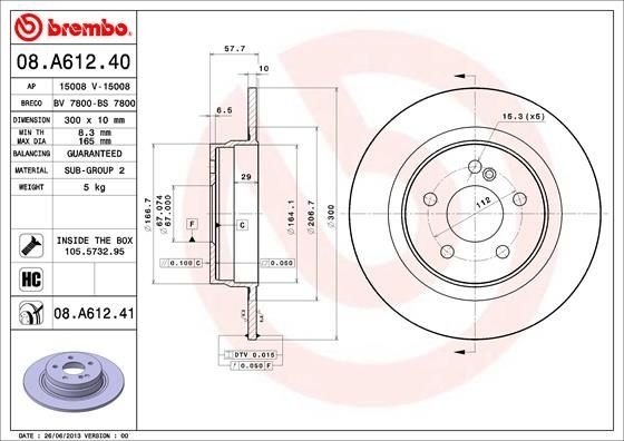 BREMBO Тормозной Диск 08A61241