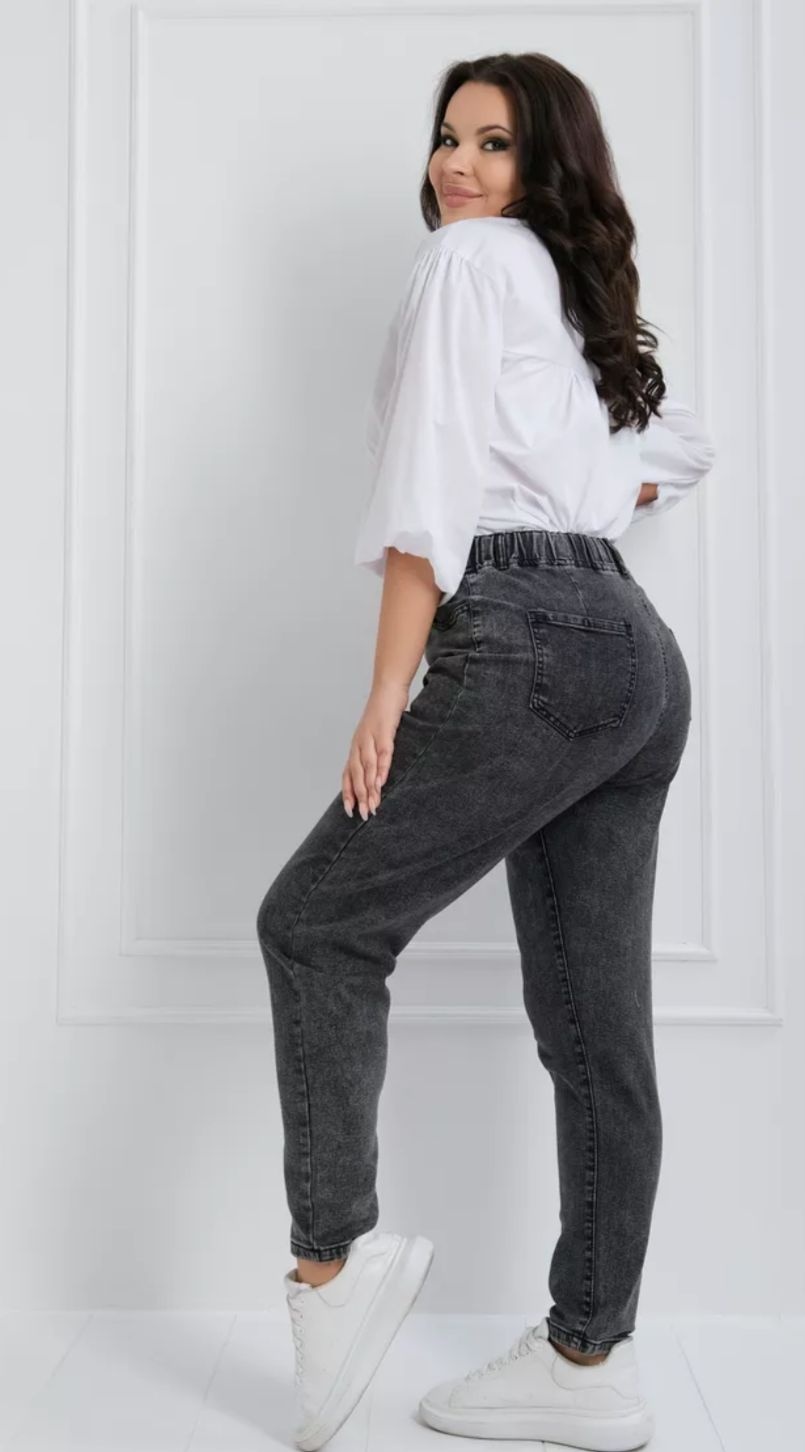 Джинсы джинсы-мом DENIM AMERICAN APPARAL черный, серый