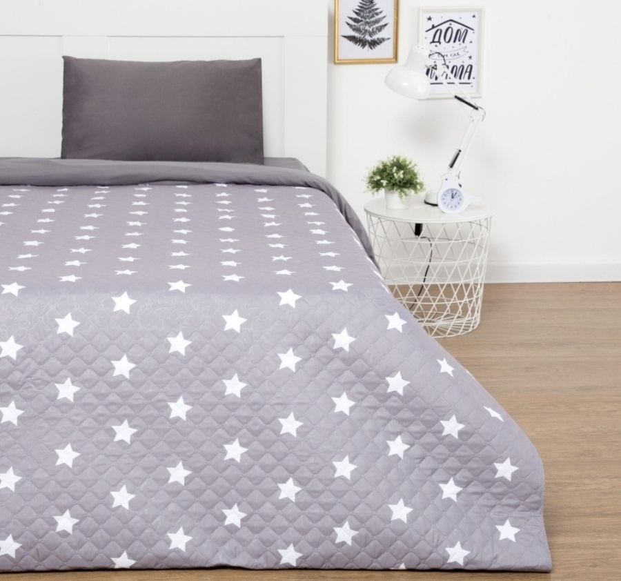 Покрывало Этель Little star 145х210 см, микрофибра, бежевый, серый