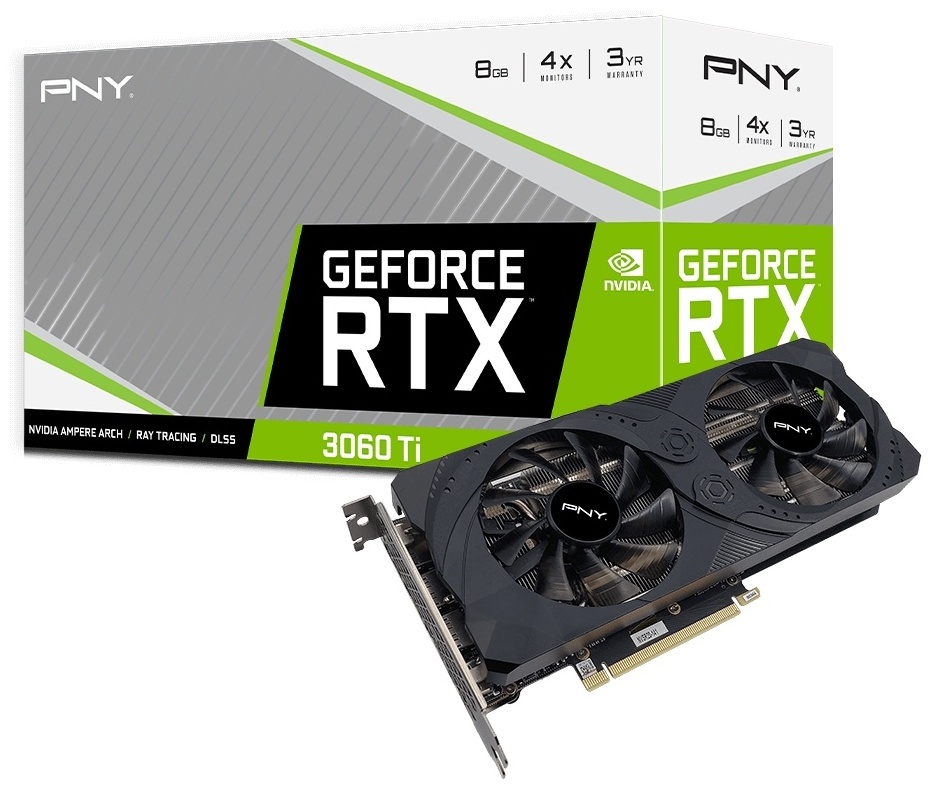 Видеокарта PNY GeForce RTX 3060 Ti 8GB UPRISING Dual LHR VCG3060T8LDFMPB 8 ГБ