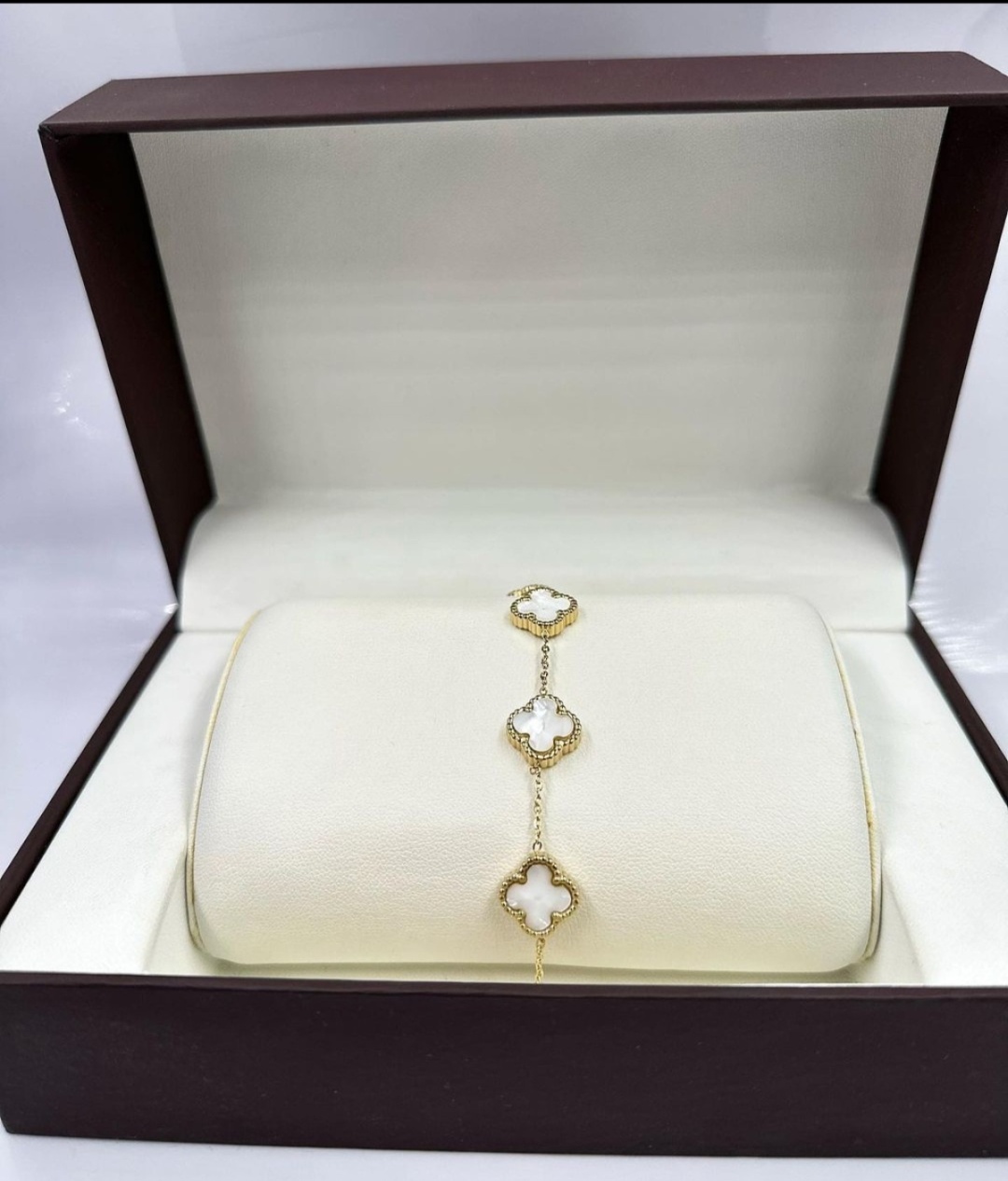 Браслет ANCOLLECTION Van cleef длина 20 см титан, перламутр