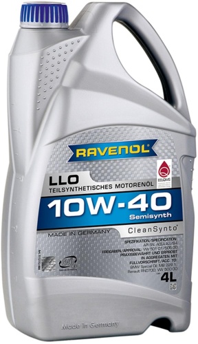 Полусинтетическое RAVENOL LLO 10W-40 4 л