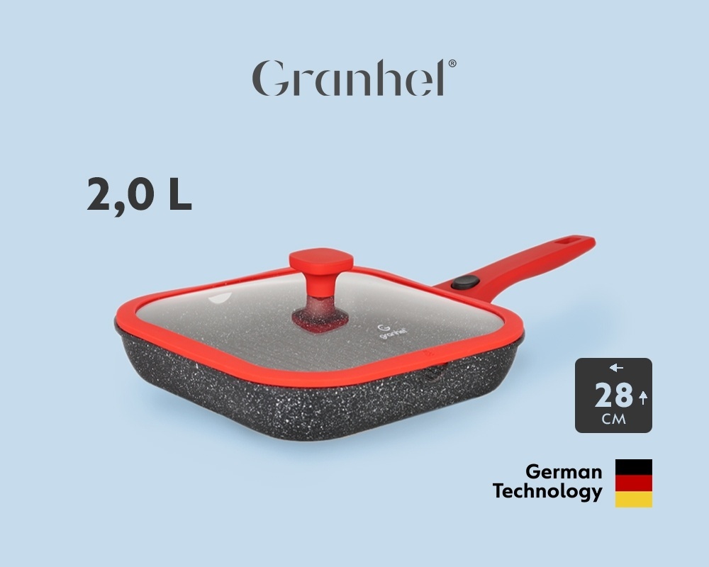 Сковорода гриль Granhel Luxurious 28 см с антипригарным покрытием, алюминий