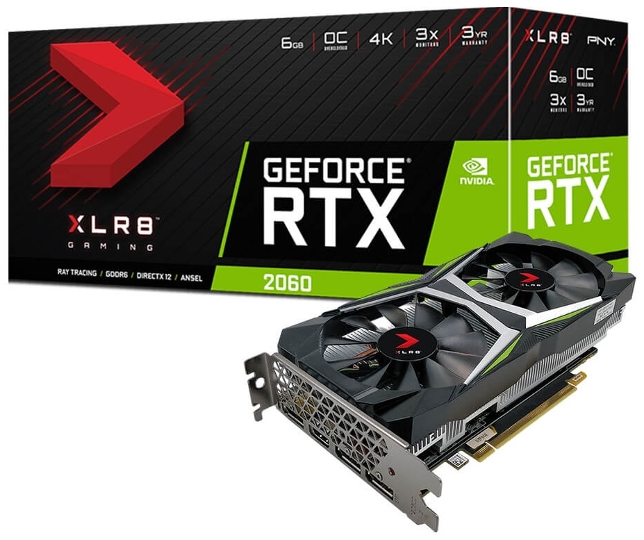 Видеокарта PNY GeForce RTX 2060 XLR8 VCG20606DF2MPB-O 6 ГБ