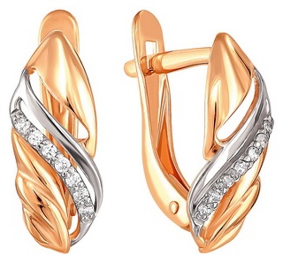 Серьги Lucente EAR-LU-585-854475 вес 1.46 г золото, фианит