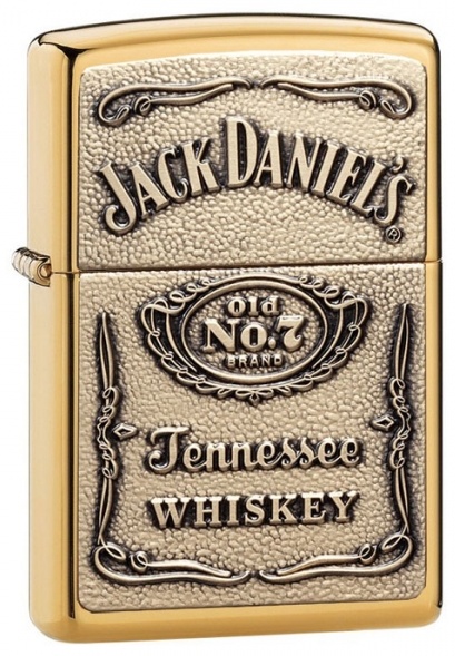 Zippo бензиновая зажигалка 254BJD 428 J DANIELS LBL, латунь