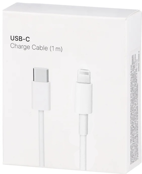 Кабель USB TypeC (M), Lightning, 1 м, белый