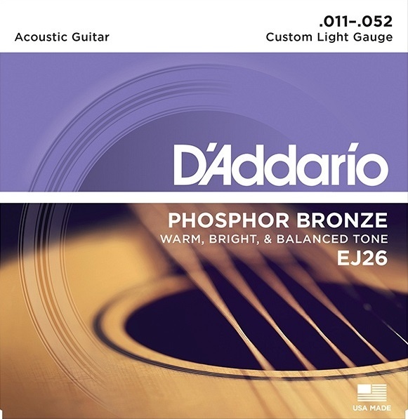 Струны D'Addario Custom Light EJ26 NT11-52
