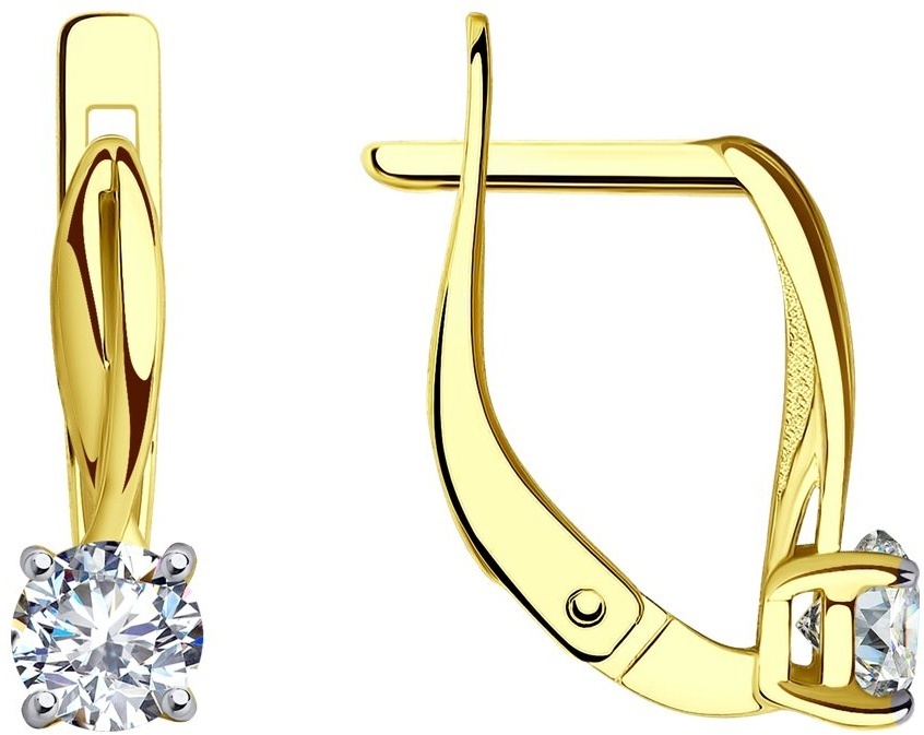 Серьги SOKOLOV EAR-SO-585-910161 вес 1.74 г золото, фианит