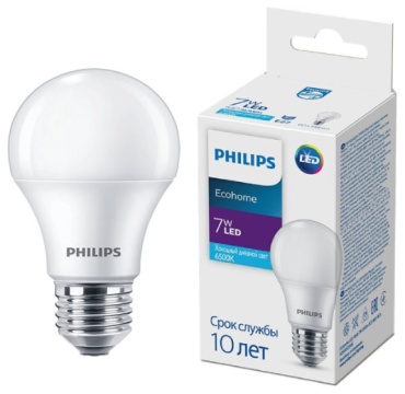 Philips 7W E27, светодиодная, холодный белый