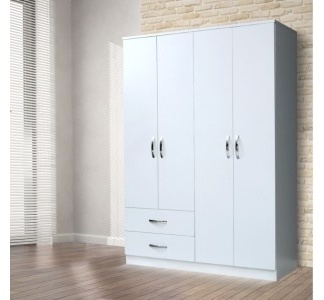 Распашной шкаф Abuer Novada 4, 120x200х45 см, белый