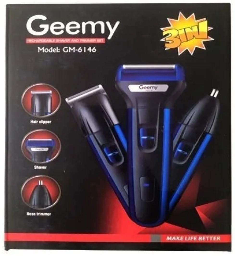 Geemy триммер GM-6146 черный, синий