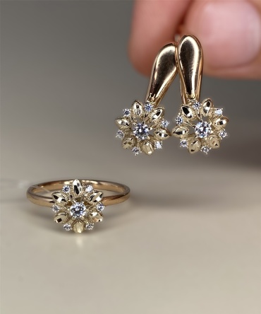 Diamond Union Россия вес 3.79 г золото, фианит