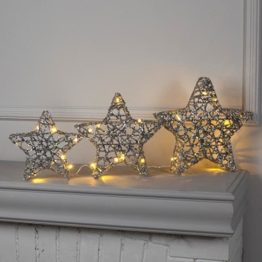Luazon Lighting Звезды серебристые 30 см