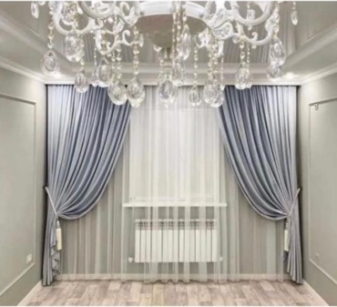 Комплект Sagynysh 500x280 см 2 шт, сетка, велюр, серый