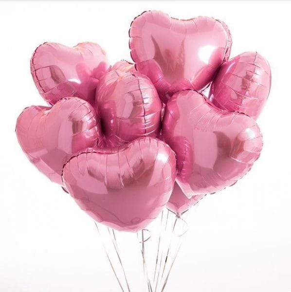 Набор воздушных шаров Decoration balloons однотонный 9 шт, розовый