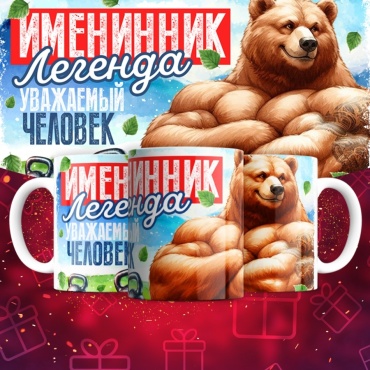 Кружка ИП Шадурин «Именинник», 330 мл, керамика, 1 шт.
