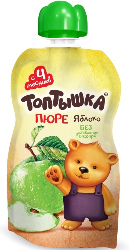 Детское пюре Топтышка яблоко 90 г, с 4 месяцев
