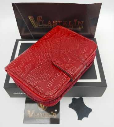 Кошелек Vlastelin натуральная кожа красный