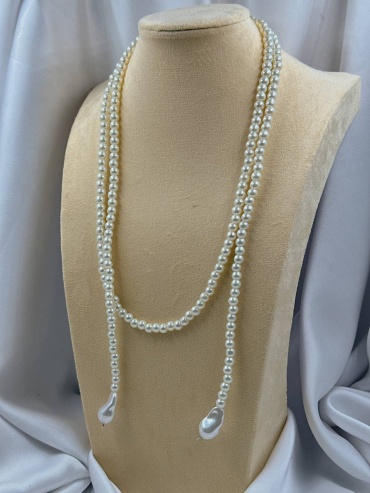 Бусы Dameli accessories длина 140 см бижутерный сплав, искусственный жемчуг пластик, жемчуг