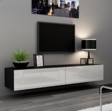 ТВ-тумба напольная и навесная Space22 TVT008D 870558, 200x40x30 см, черный, серый, коричневый