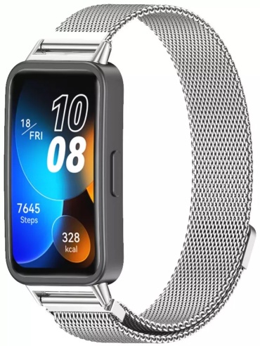 Ремешок MindStore для Huawei Band 8, Band 9, Band 10 серебристый
