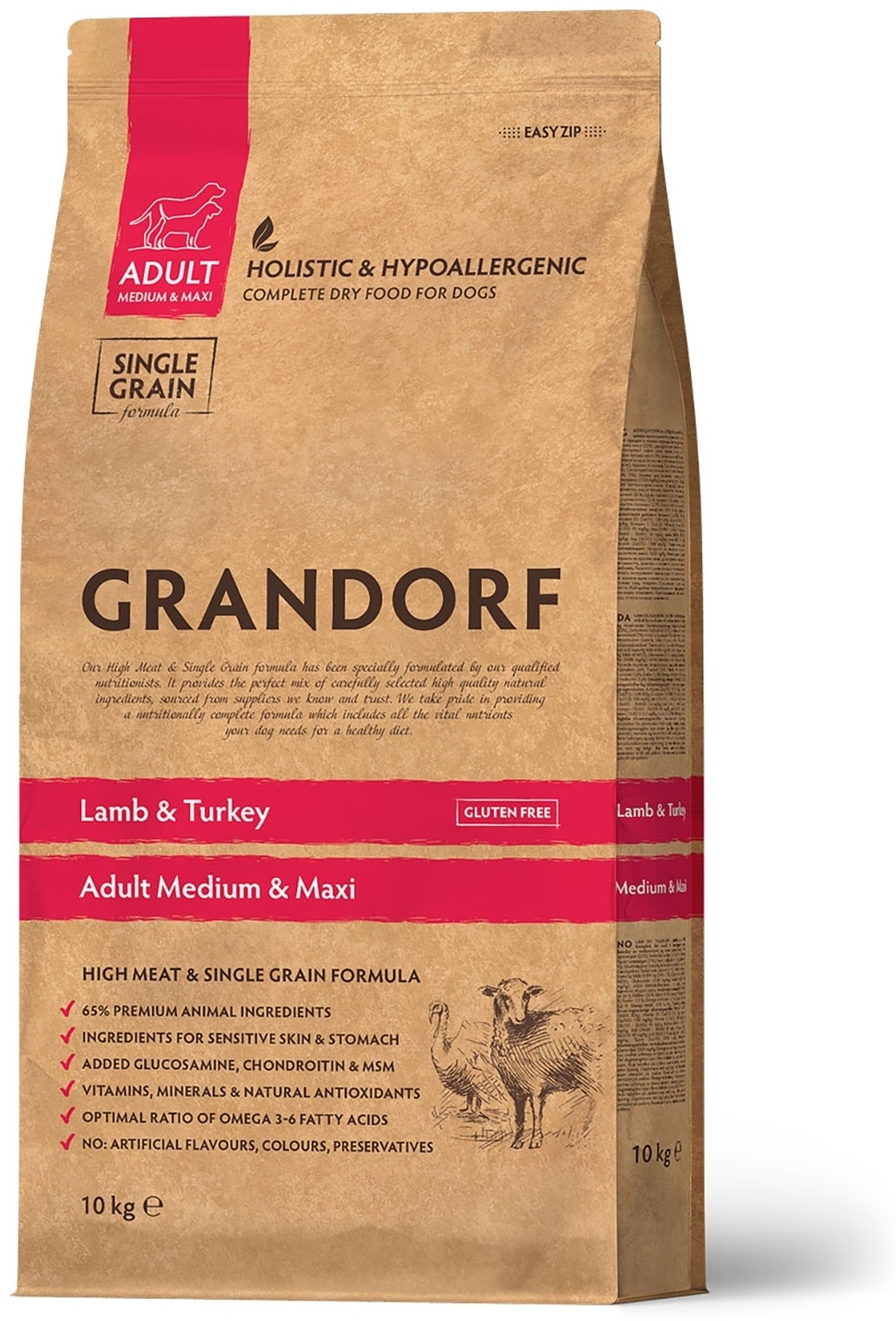 Купить Корм GRANDORF Lamb & Turkey Adult Medium & Maxi Ягненок и ...