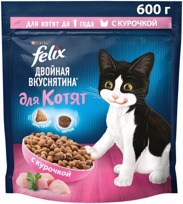 Felix Двойная вкуснятина для котят курица 0.6 кг