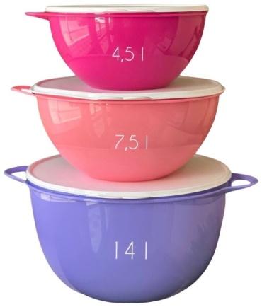 Миска Tupperware 35х35 см, пластик, 6 шт