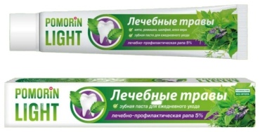 Поморин зубная паста Light Лечебные травы 100 г