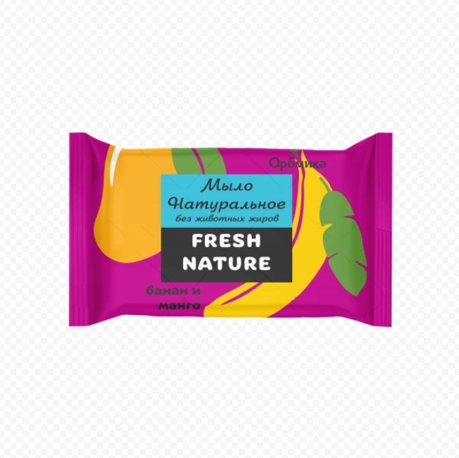 Кусковое мыло туалетное Aromika Fresh Nature Банан и Манго 90 г